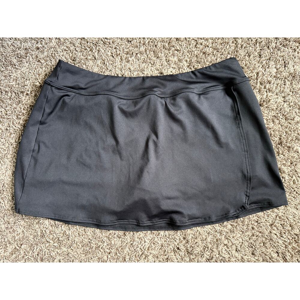 TYR Black Active Swim Skort Plus Size 18 Pull On Tennis Pickelball Running Golf